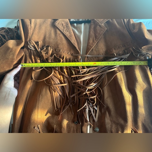 Cowboy Club Brown Fringe Suede Leather Jacket - Picture 6 of 7